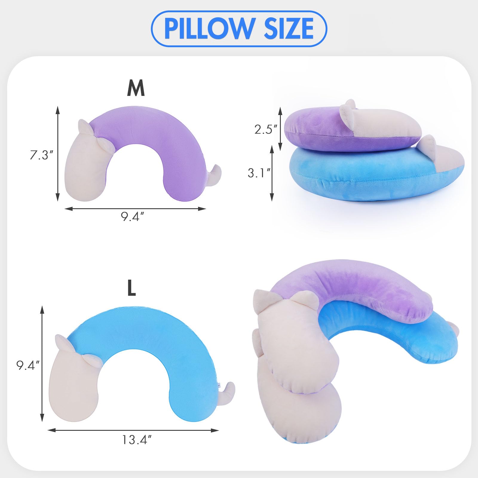 Morvigive Dog Pillow,Pet Cat Pillow,Dog Pillows For Small Dogs,Dog Neck Pillow,Soft Kitten Pillow,Machine Washable Dog U-Shaped