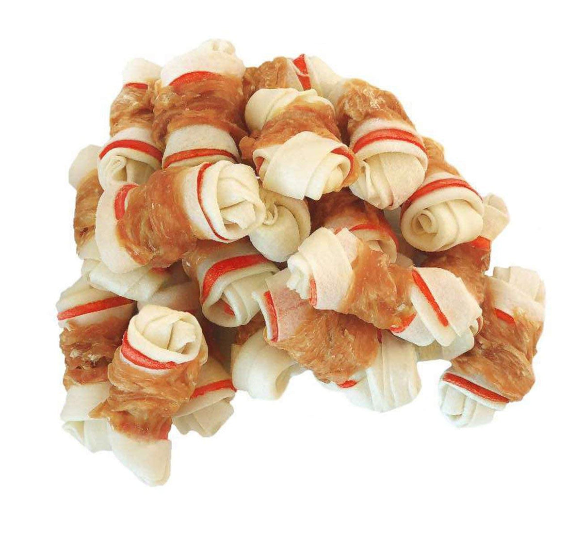 Pawant Chicken Wrapped Bone For Small Dog Treats Puppy Chews Snacks Promotes Healthy Chewing Chicken Wrapped Knot 2.5' 1Lb