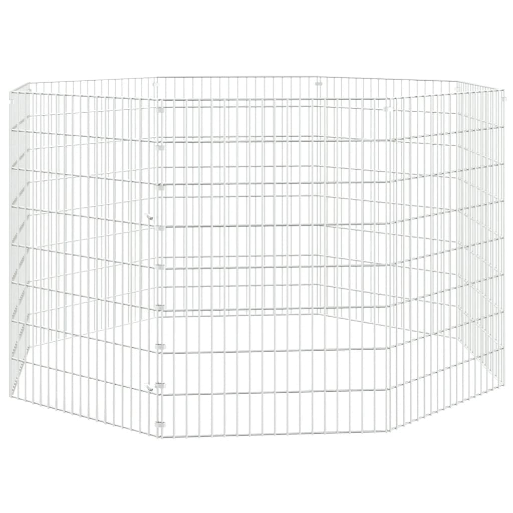 Vidaxl Free Range Animal Enclosure 8-Panel 21.3''X31.5'' Galvanized Iron
