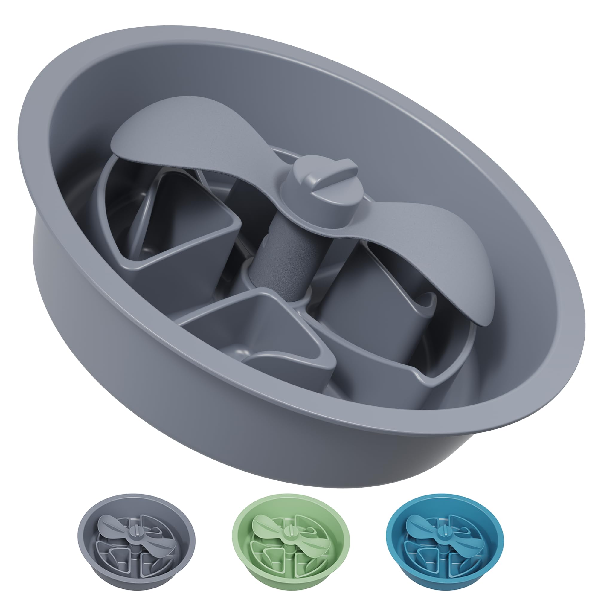AVERYDAY Slow Feeder Dog Bowls for Large Breed, 2.5 Cups Deep Food Puzzle Bowl with Spinning Slow Feeder Insert, Non-Slip Bottom