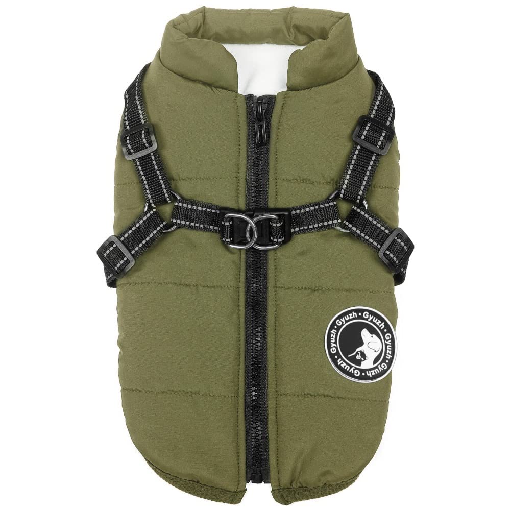 Gyuzh Dog Coat With Harness Winter Dog Coat Fleece Dog Jacket Waterproof Dog Coat Zipper Dog Jacket Puppy Coat Small Dog Clothes Dog Coat With Reflective Harness For Smal Medium Large Dogs