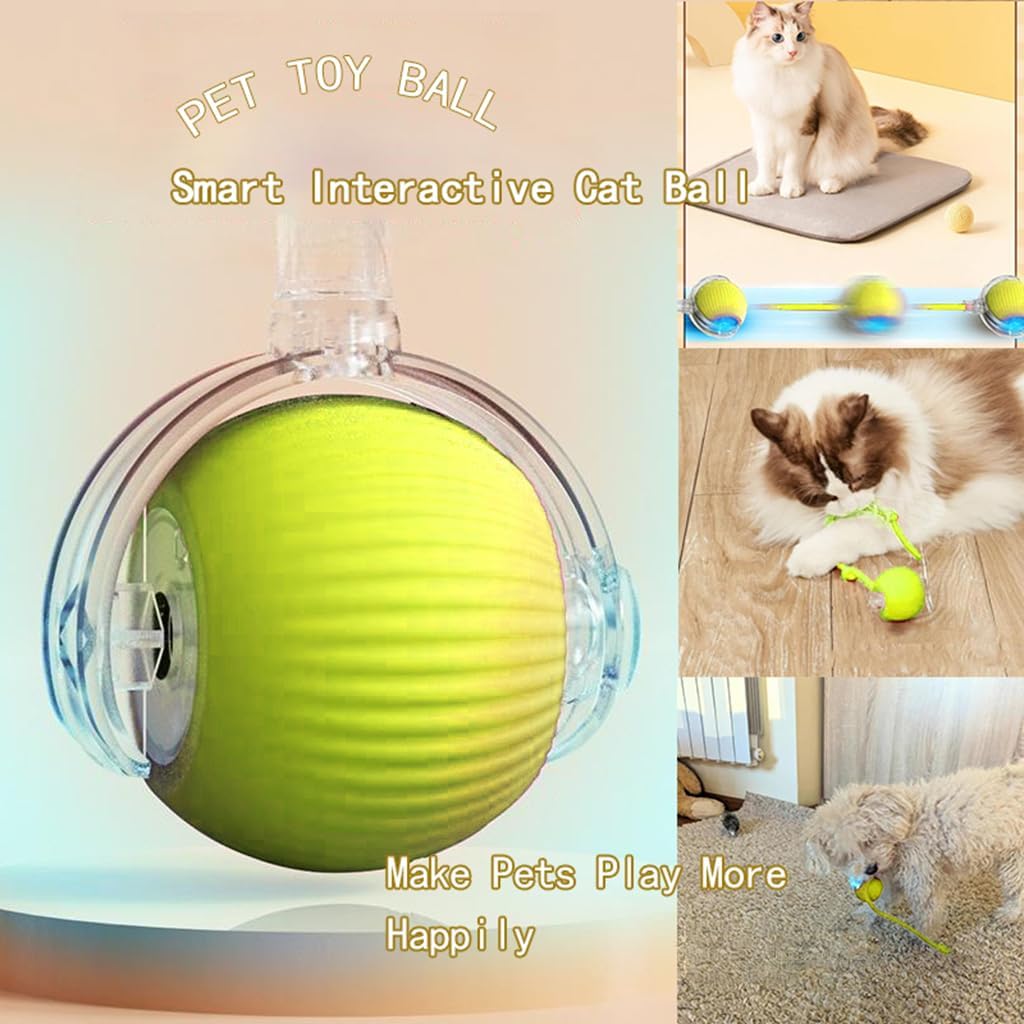 Upgraded 2025 Smart Interactive Electric Cat Toy Ball Indoor -Automatic Wake-Up Function Auto - Rolling, Ultra - Sensitive Obsta