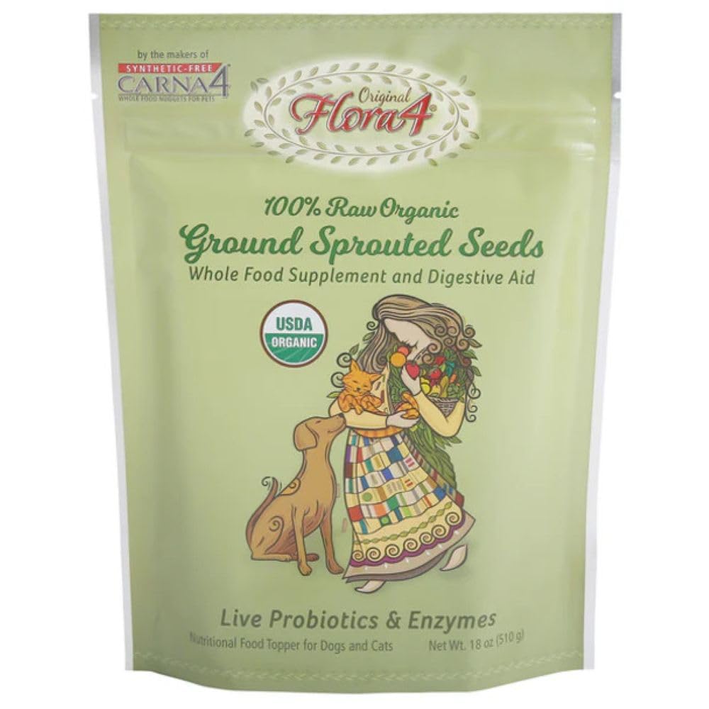 Carna4 Flora4 Ground Sprouted Seeds Food Topper for Dogs & Cats