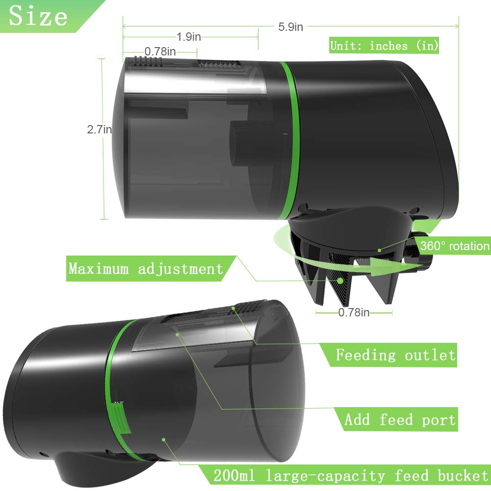 Topbry Automatic Fish Feeder,?Upgraded Version? Digital Auto Fish Turtle Feeder For Aquarium And Fish Tank, Usb Rechargeable Tim