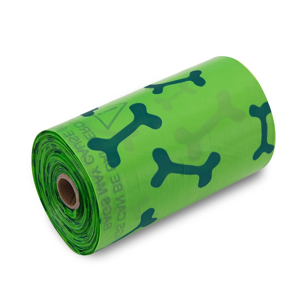 Best Pet Supplies Dog Poop Bags - Rip-Resistant, Scented, 150 Count, Green Bone, d2w Controlled-Life Plastic, Model GB-150B