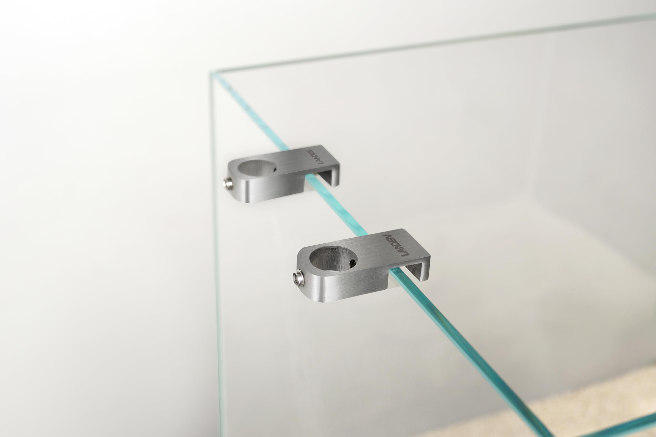 LANDEN Stainless Steel Lily Pipes Set for Rimless Aquariums, Inflow/Outflow, 16mm Diameter, Includes Clamps