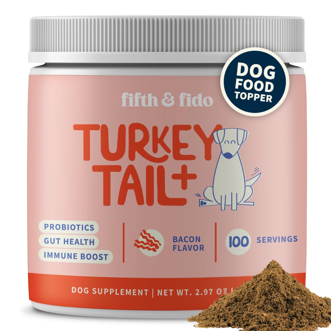 Fifth & Fido Turkey Tail Mushroom for Dogs - Turkey Tail for Dogs Mushroom Supplement with Immune Support for Lipoma, Lumps & Bu