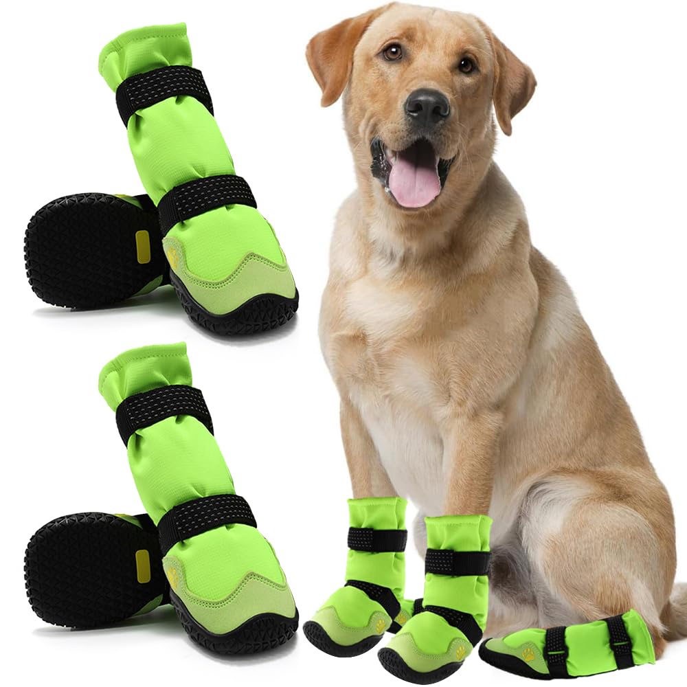 Dog Shoes For Hot Pavement Anti-Slip Dog Boots & Paw Protectors For Winter Snowy Day Summer Dog Snow Boots Waterproof Dog Shoes 