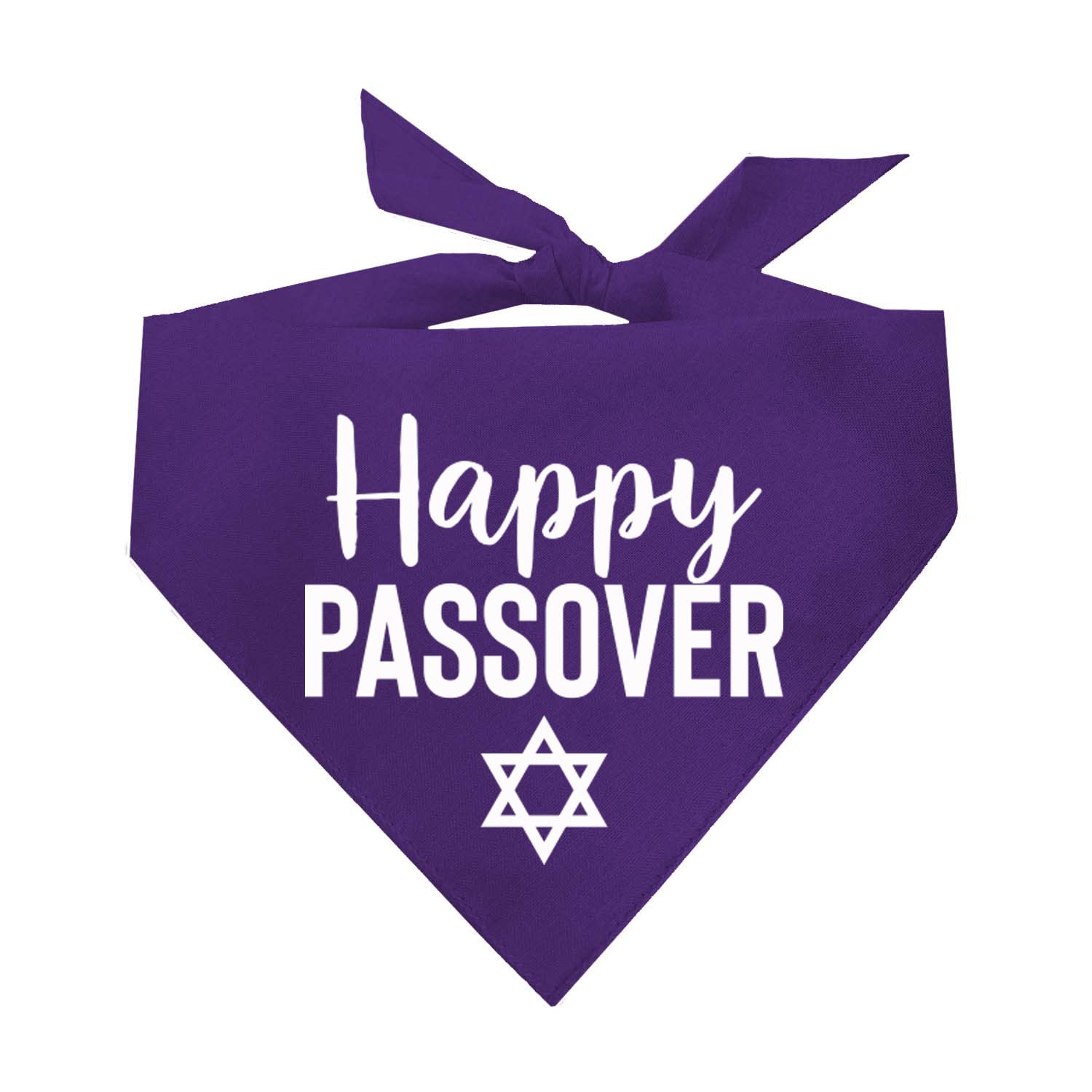 Happy Passover Dog Bandana | 100% Cotton Adjustable Triangle | Made In Usa | Passover | Jewish Holiday | Funny | Pesach (76) (Pu