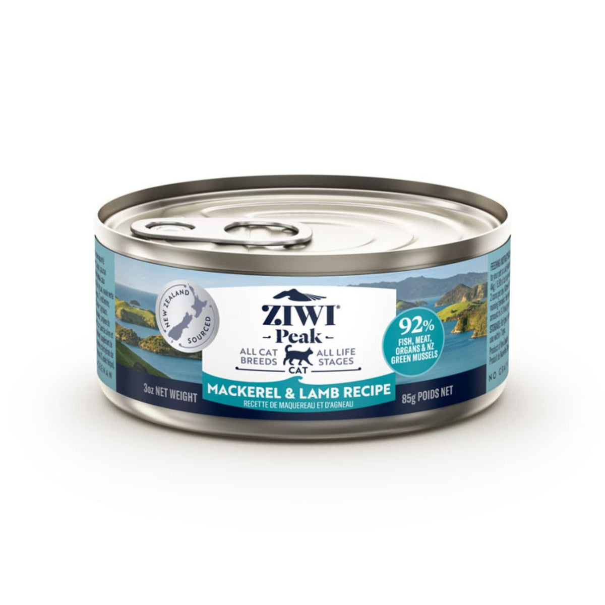 Ziwi Peak Canned Wet Cat Food - All Natural, High Protein, Grain Free, Limited Ingredient, With Superfoods (Mackerel & Lamb, Case Of 24, 3Oz Cans)