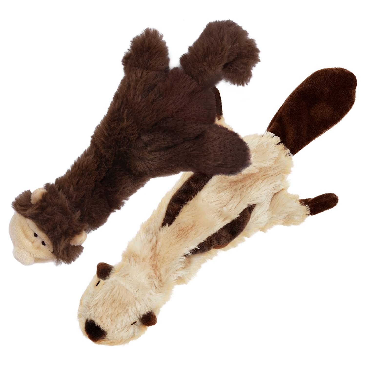 Best Pet Supplies 2-In-1 Stuffless Squeaky Dog Toys With Soft, Durable Fabric For Small, Medium, And Large Pets, No Stuffing For Indoor Play, Supports Active Biting And Play - Monkey, Squirrel, Small