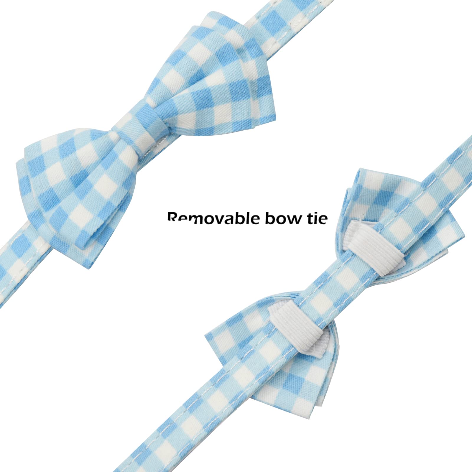 Bowtie Cat Collars Breakaway With Bell, Adjustable Cute Kitty Collars Safety Buckle Kitten Collar For Cat Puppy 7.5-11In (Light