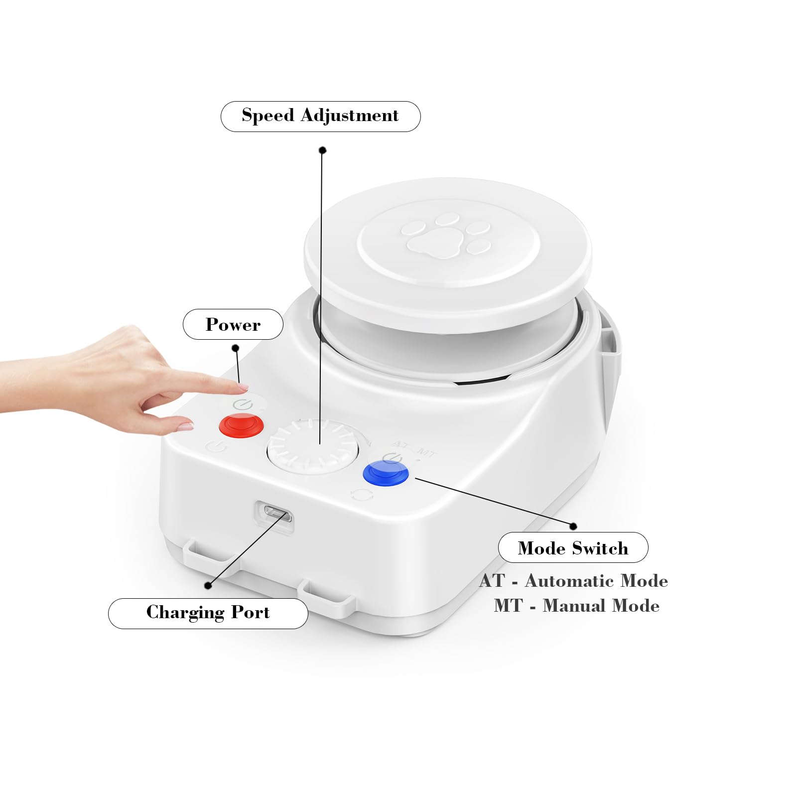 Interactive Cat Toy for Indoor Cats - Automatic Moving & Enrichment Toy for Indoor Cats/Kitten, Auto/Manual Control Cat Treadmil