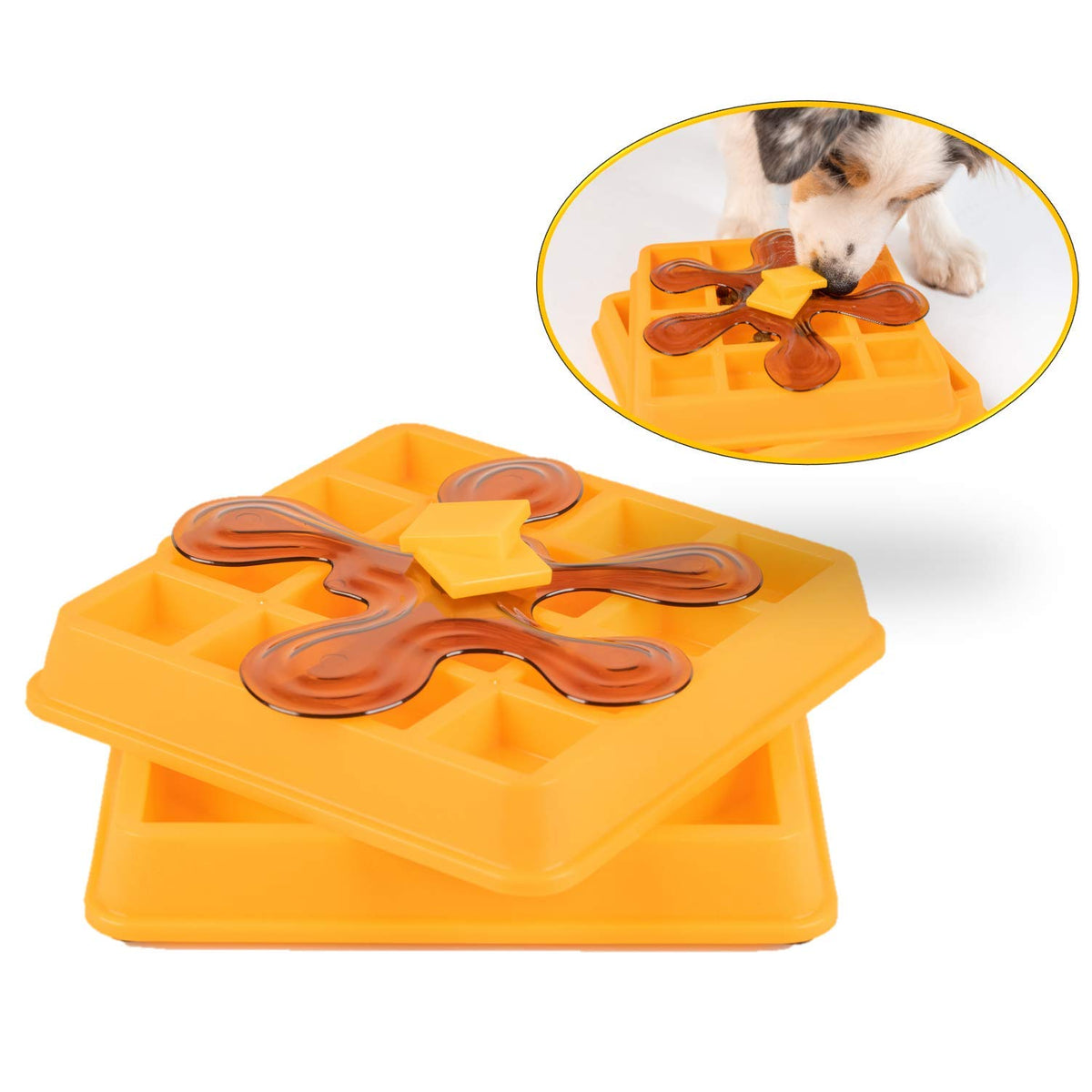 Our Pets Waffle Interactive Puzzle Game Dog Toys (Dog Puzzle Dog Toy-Great Alternative to Snuffle Mat for Dogs and Slow Feeder D