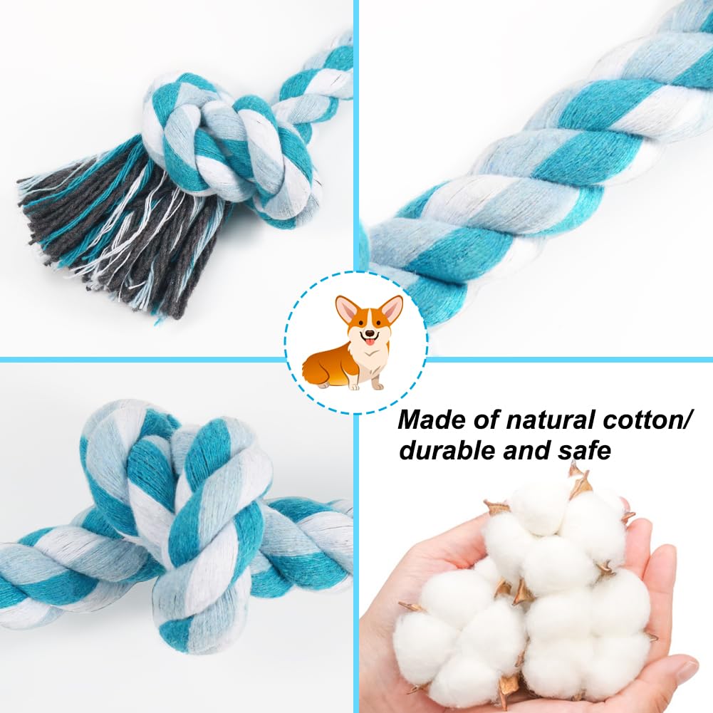 Szee Dog Rope Toys, 14 In 3 Knots Chew Rope For Medium And Small Dogs, Natural Cotton Pull Toy For Tug Of War And Teeth Cleaning