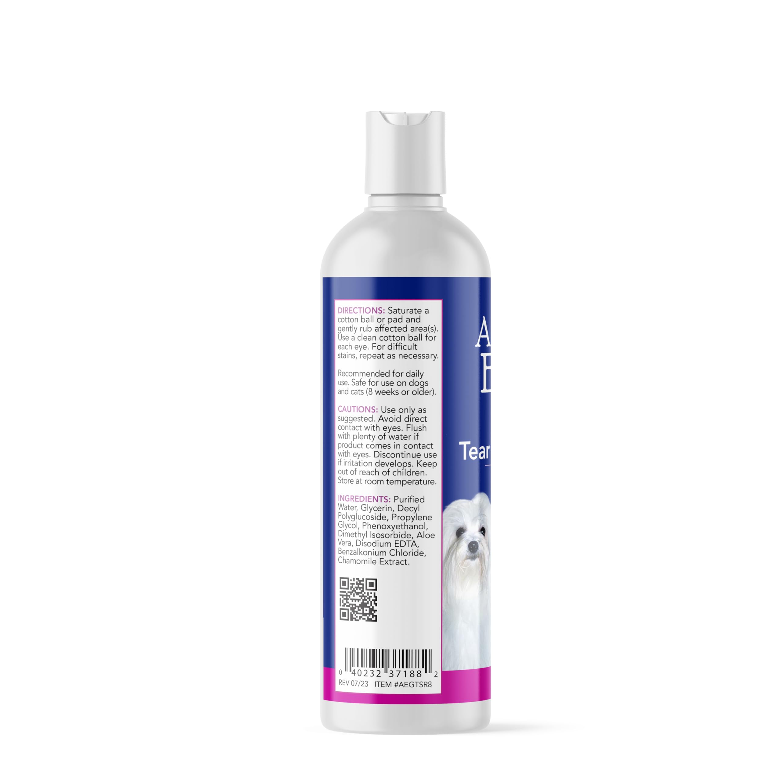 ANGELS EYES Gentle Tear Stain Solution for Dogs and Cats | 8 oz Solution for Eye Area and Face | Remove Discharge, Dirt, Tear S
