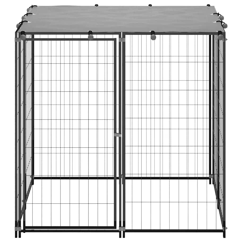 vidaXL Dog Kennel Black 43.3x43.3x43.3 Steel