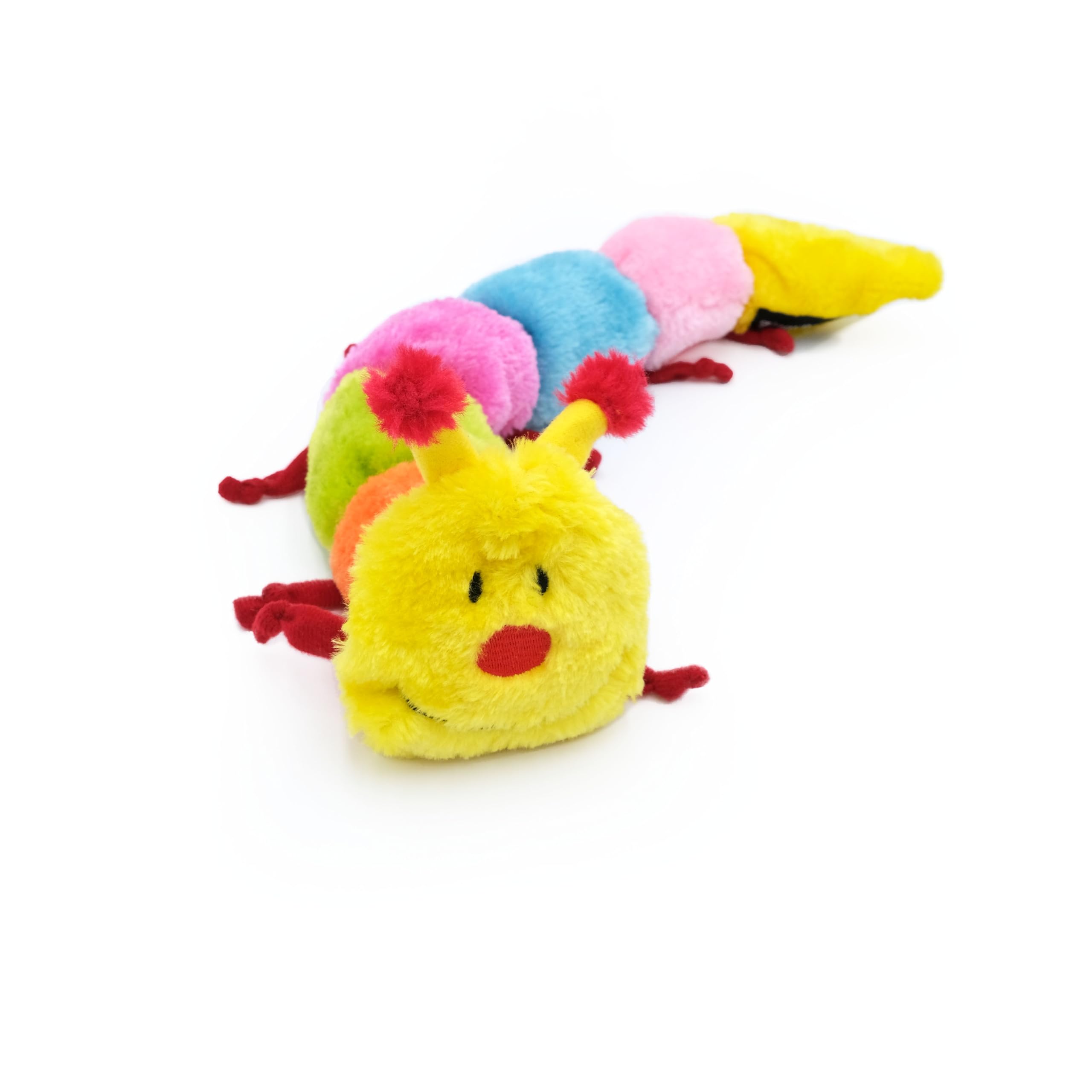 ZippyPaws Large Caterpillar Dog Toy - Soft Plush, 7 Squeakers, Multicolored, for Medium and Large Dogs, Model ZP033, 20"