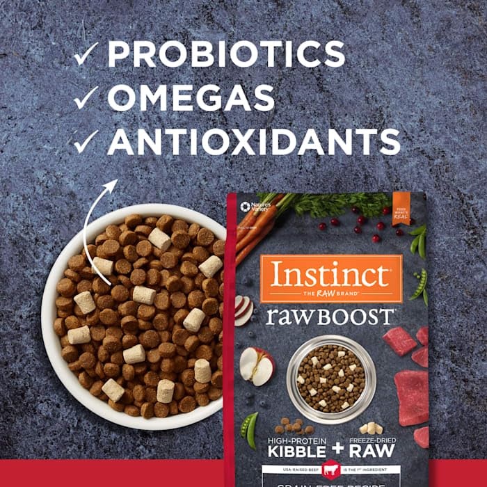 Instinct Raw Boost Grain Free Recipe with Real Beef Natural Dry Dog Food, 20 lb. Bag