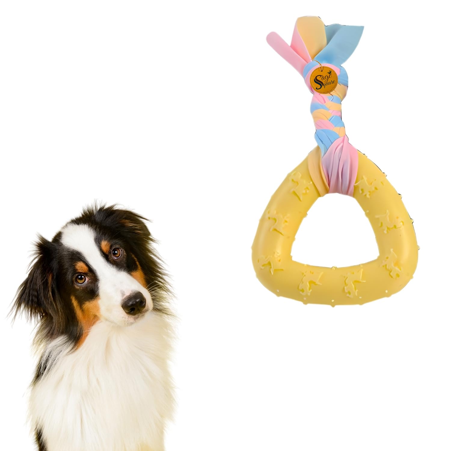 Sage Square Jumbo Triangle Pet Toy  Durable & Safe Rubber Chew Toy For Dogs  Supports Dental Health & Interactive Play  Easy 