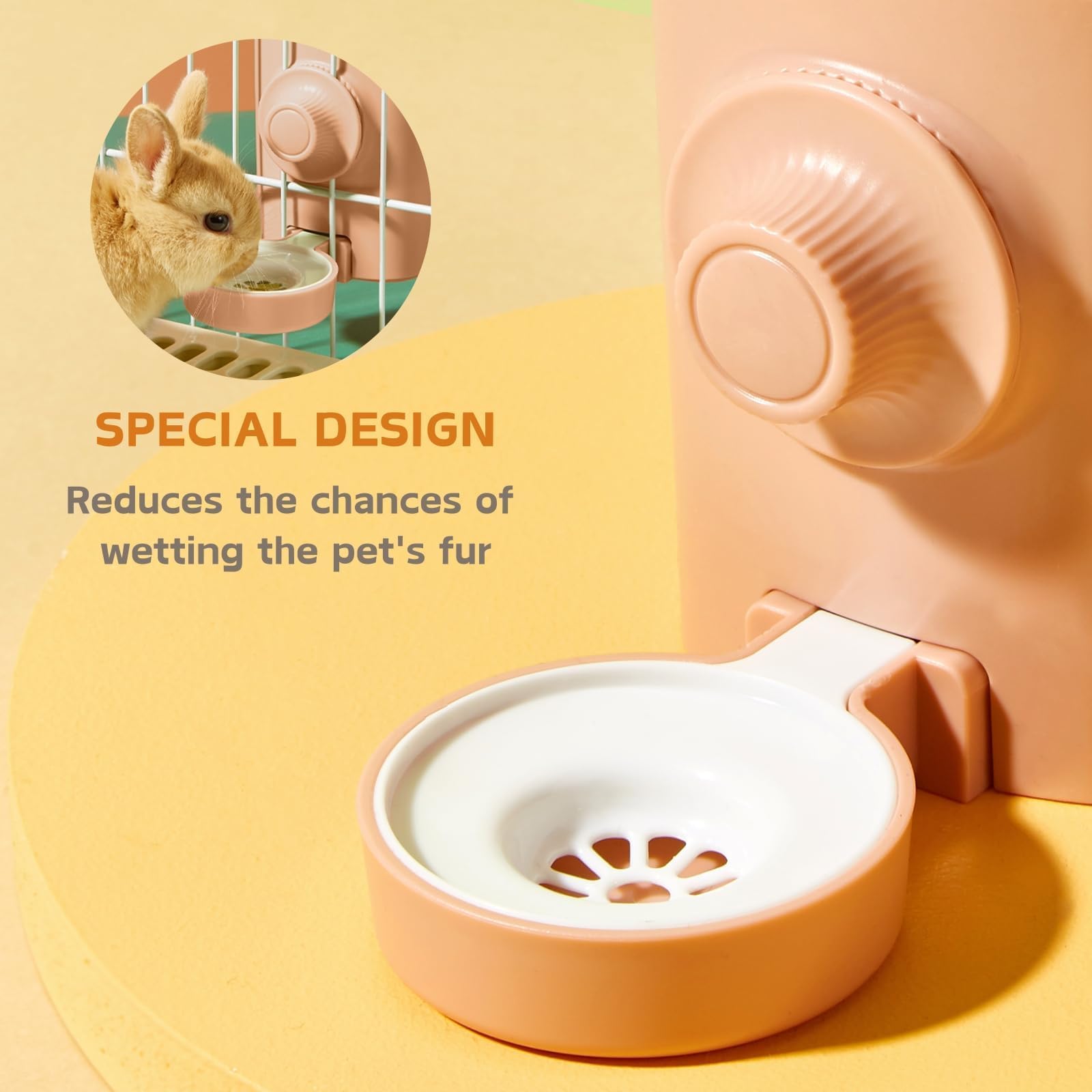 Rabbit Water Bottle, 600Ml/21Oz Hanging Water Dispenser Feeder Cage Crate Hutch Bunny Puppy Cat Chinchilla Ferret Guinea Pigs Sq