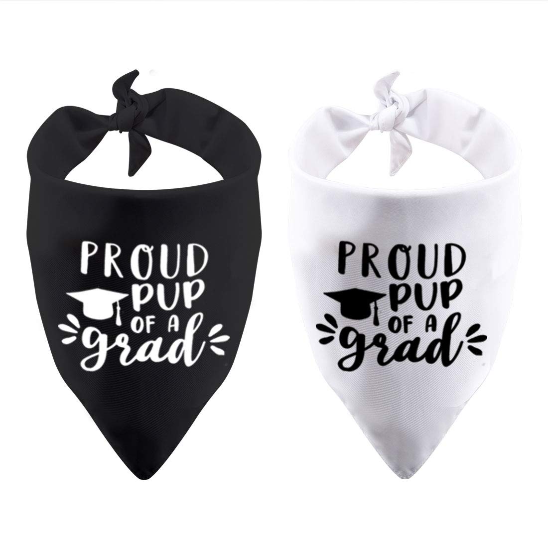 2 Pack Graduation Dog Pet Bandana Proud Pup Of A Grad Dog Bandana Graduation Announcement Gift (Proud Pup Of A Grad 2 Pack)