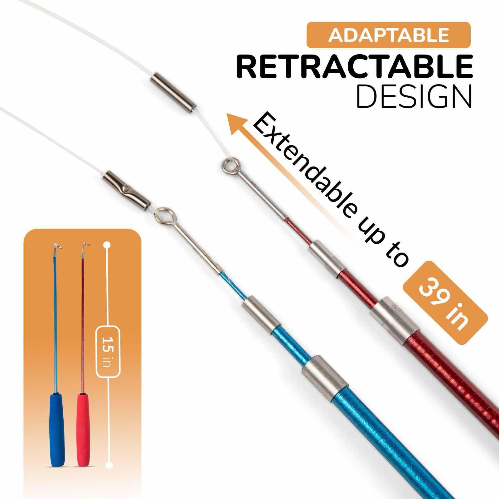 Pawsitive Interactive Cat Toys - Retractable Feather Wand With Refill Set 12Pcs - Perfect For Indoor Cats To Chase, Exercise & B