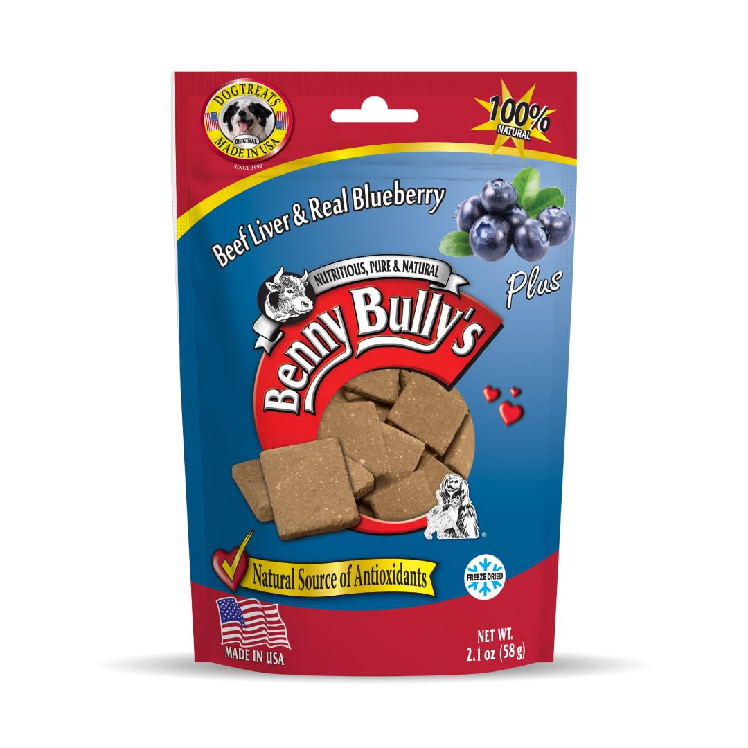 Benny Bullys Beef Liver Plus Blueberry Dog and Cat Treat 58g/ 2.1oz (2 Pack)