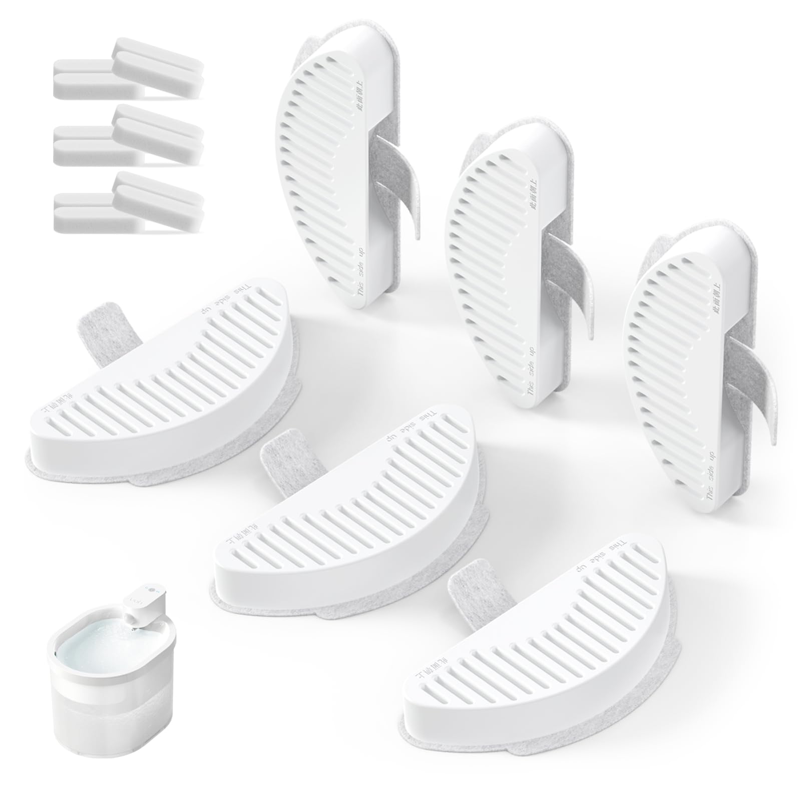 Uahpet Upgraded 6 Pack Replacement Filters & 12 Pack Replacement Filter Sponges For 67Oz/2L Automatic Pet Fountain Cat Water Fountain Cat Water Dispenser