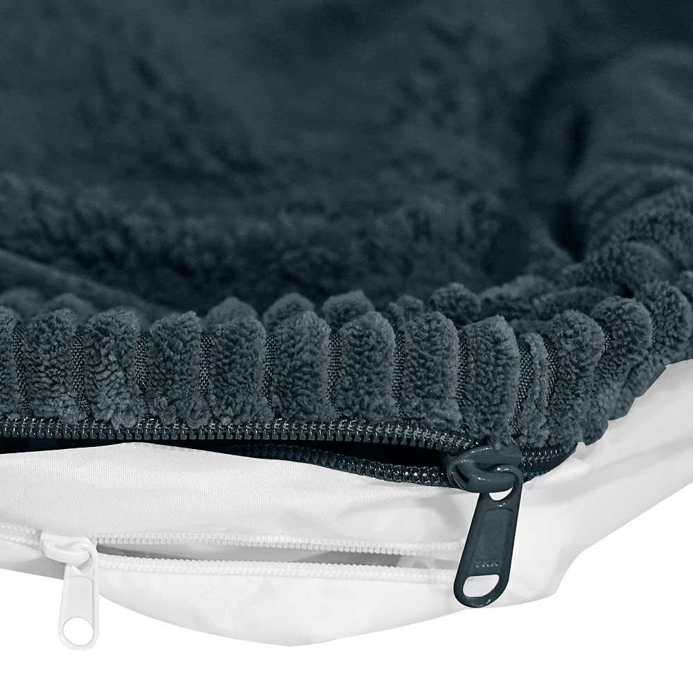 Floppy Dawg XL Dog Bed Replacement Cover with Waterproof Liner, Gray, 48L x 30W, Durable Cotton for Pet Comfort