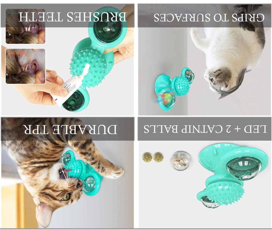 Pet Life  'Windmill' Rotating Suction Cup Spinning Cat Toy