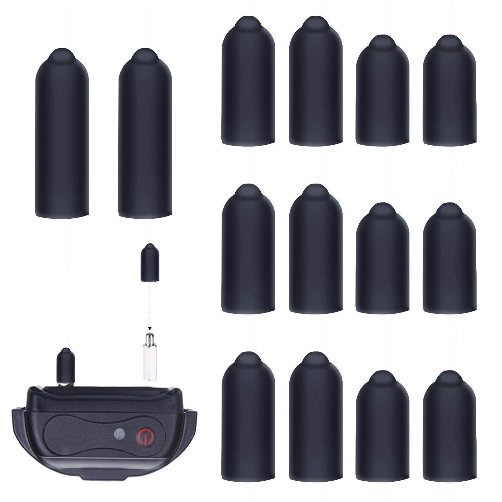 24 Pcs Dog Shock Collar Rubber Tips,Replacement Prongs For Dog Training Collar Silicone Covers For Dog Training Collars Silicone