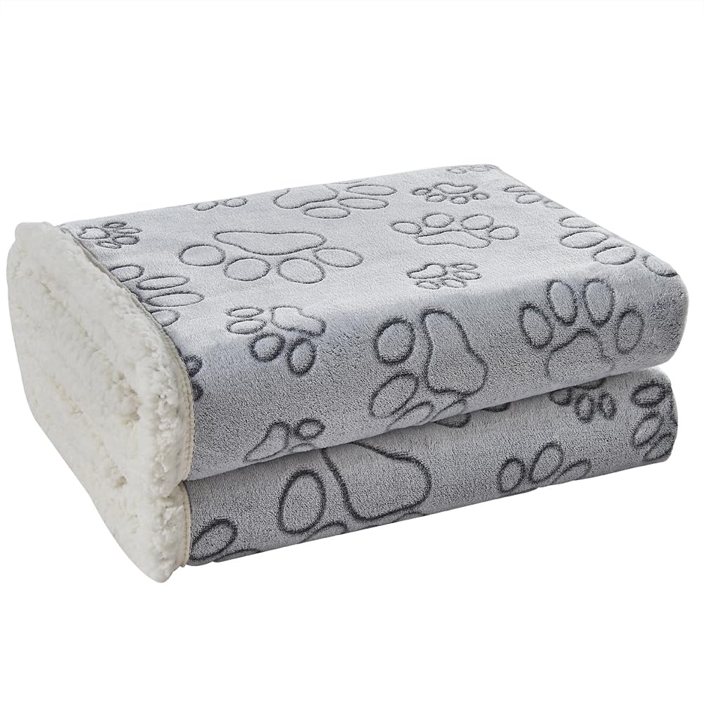 Qeils Dog Blankets For Large Dogs - Waterproof Pet Blanket Washable - Sherpa Fleece Puppy Blanket, Soft Plush Reversible Dog Bla