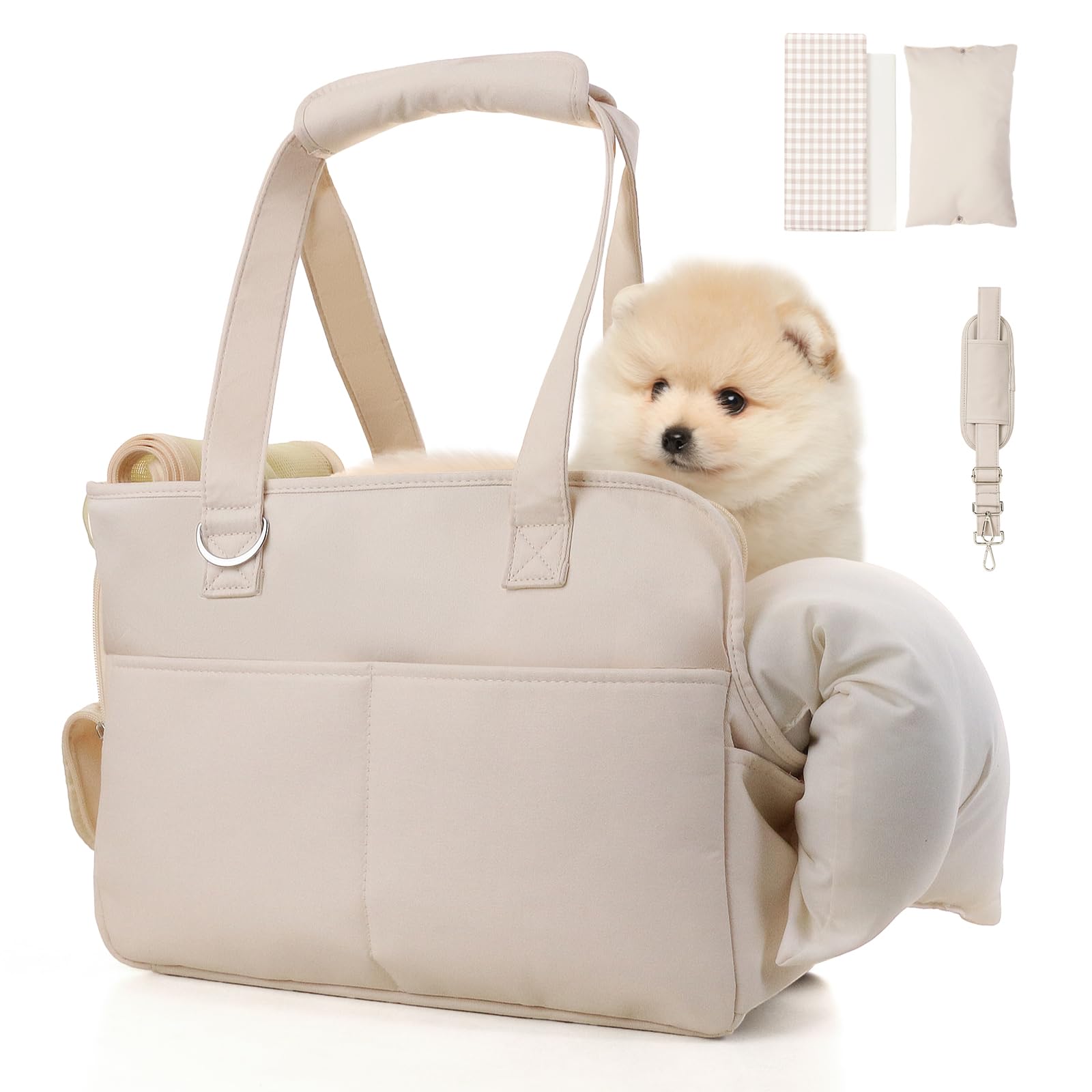 Jourcraf Dog Purse Carrier For Small Dogs, Soft Soft Sided Folding Dog Carriers For Small Dogs Medium Cats Puppies Up To 15 Lbs,