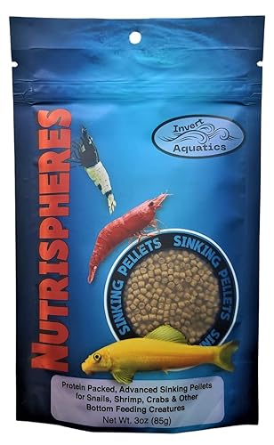 Nutrispheres - Sinking Diet For Snails, Shrimp & Bottom Feeding Fish (3 Oz (85G))