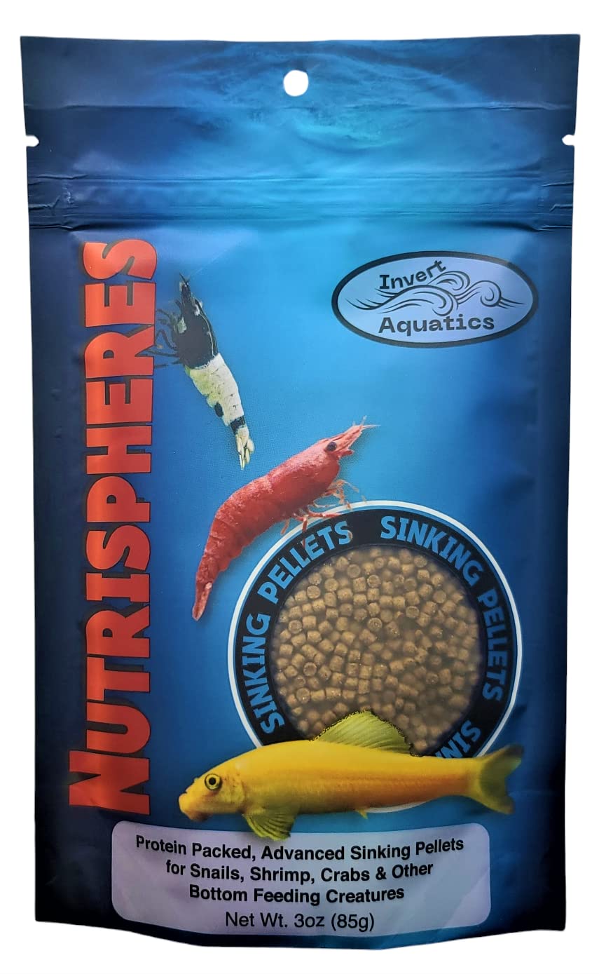 Nutrispheres - Sinking Diet For Snails, Shrimp & Bottom Feeding Fish (3 Oz (85G))