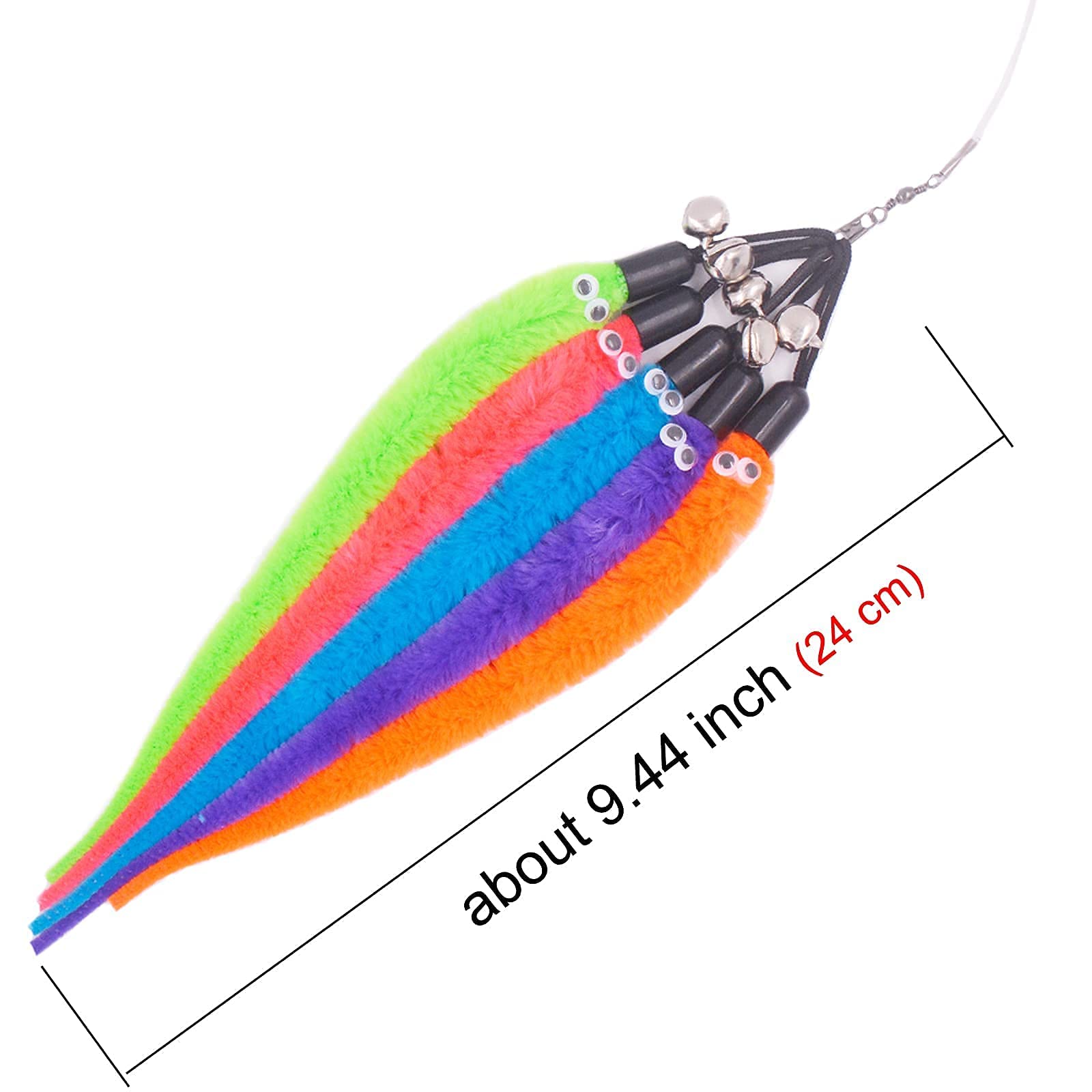 TIENAILING Cat Toy Worm Refills, 15 Pieces Interactive Cat Wand Attachments Worms Toy for Indoor Cats