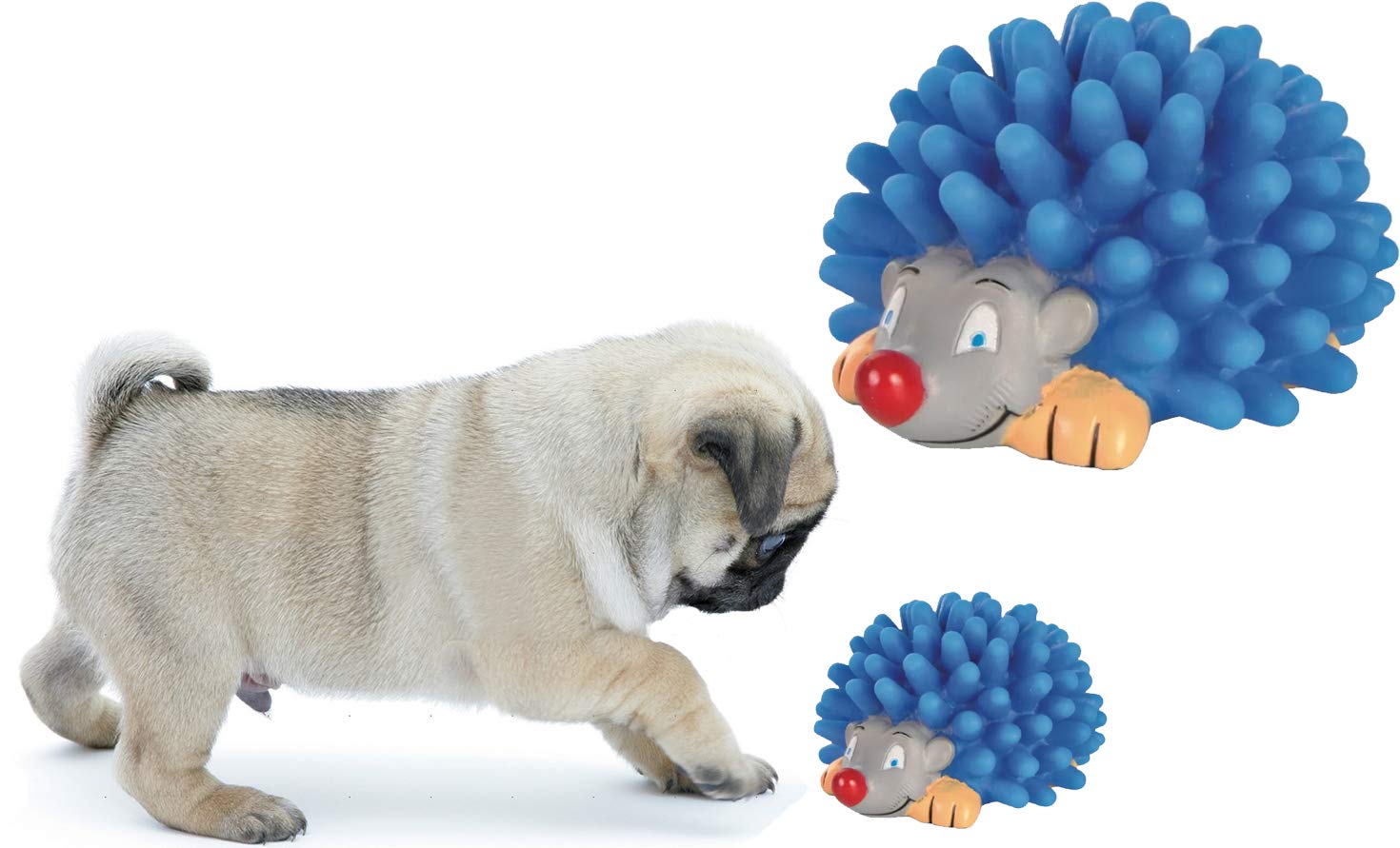 Western Era Playful Procupine Squeaky Toy For Playtime Of Cute Friend Of Natural Rubber For Dog, Puppy, Kitten, Cat (Blue)