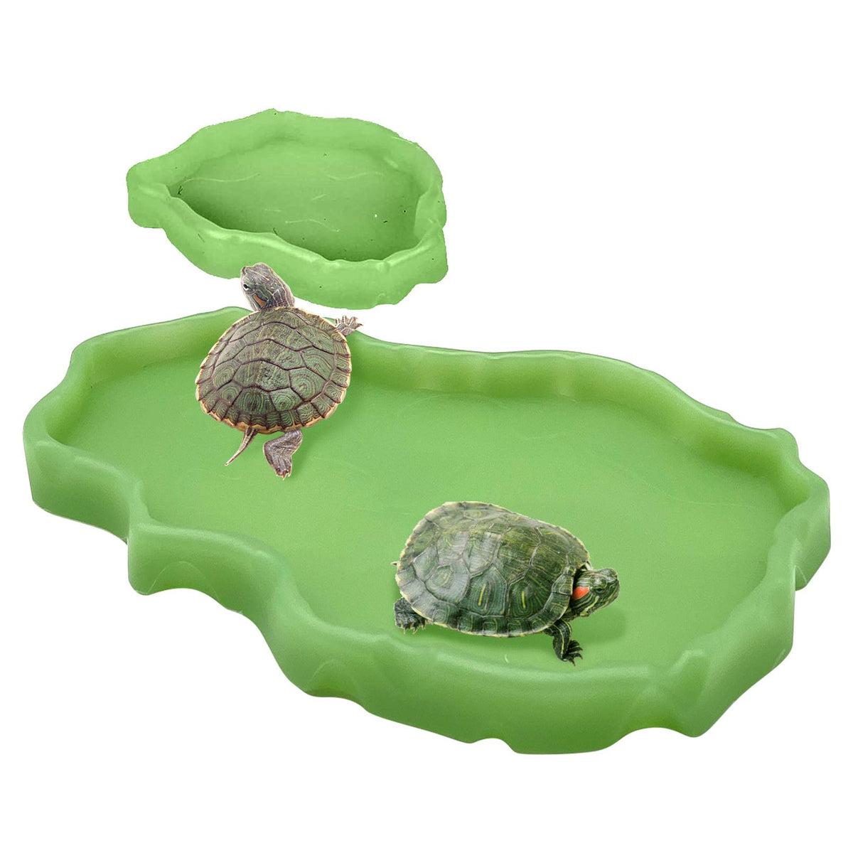 Tfwadmx Reptile Food And Water Bowl Set Luminous Bearded Dragon Dishes Tortoise Feeder Lizard Habitat Large And Small Amphibian Feeding Plates Terrarium Décor For Turtle Gecko Snake Tegu Iguana 2 Pcs