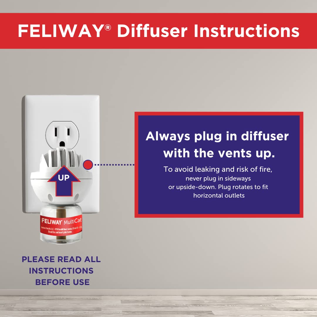 FELIWAY MultiCat 3 x 30 Day Cat Calming Refills for Pheromone Diffuser, 3 x 48ml Value Pack- Helps Reduce Conflicts and Signs of