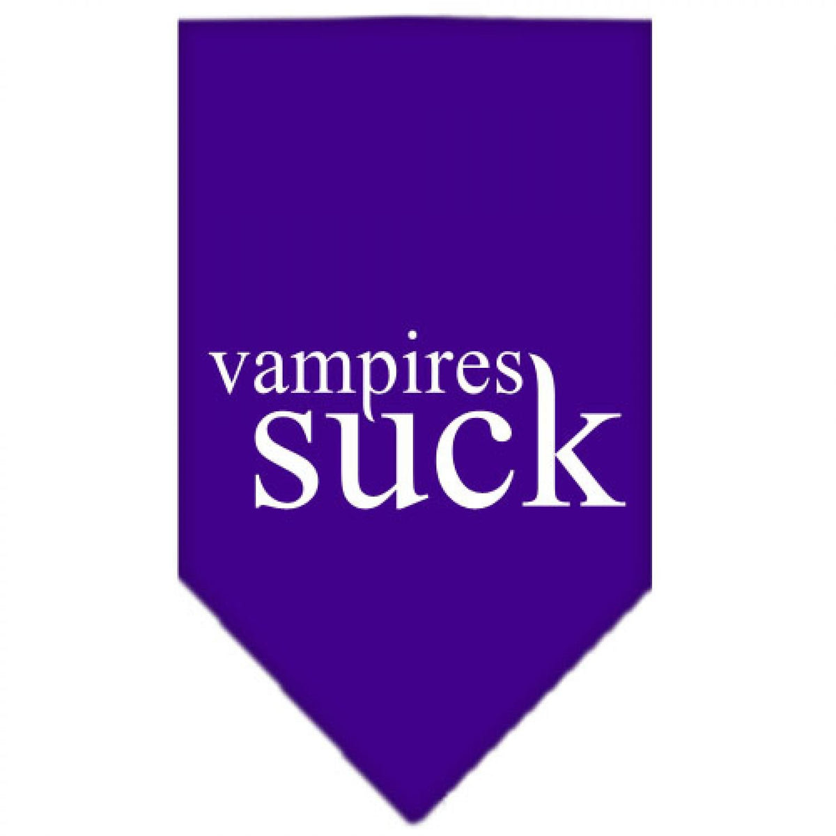 Halloween Pet and Dog Bandana Screen Printed, &quot;Vampires Suck&quot; Purple Small