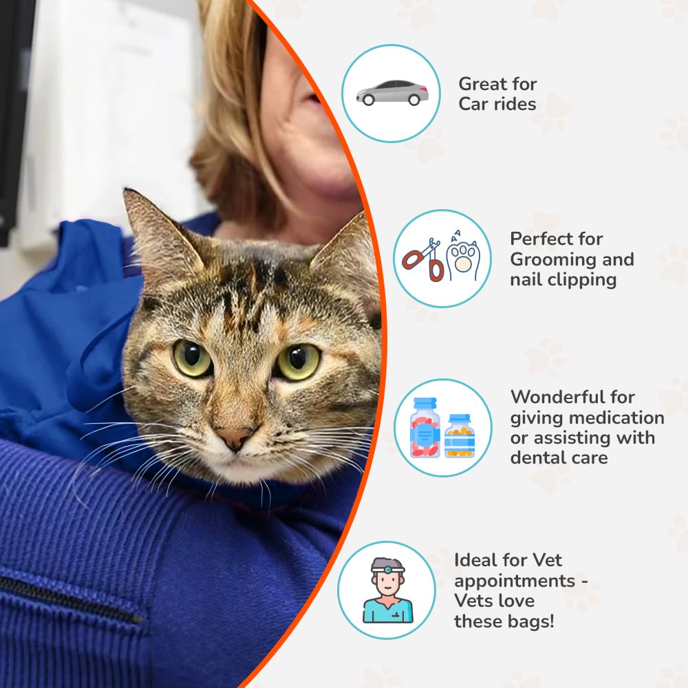 Cat-in-the-Bag Cozy Comfort Carrier - X-Small Cobalt Blue Cat Carrier Soft for Grooming, Vet Visits, Medication Administration,