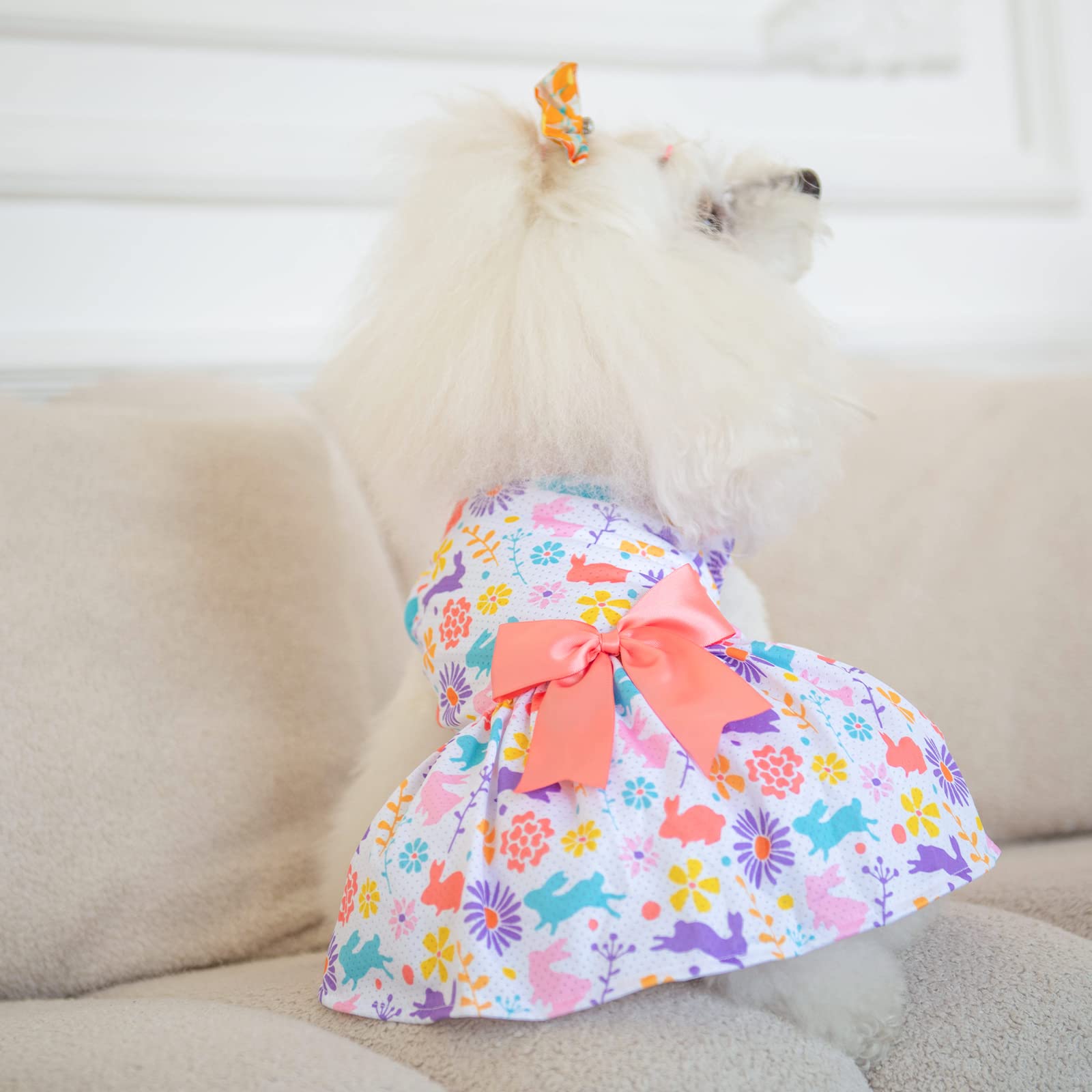 Cutebone Easter Dog Dress Puppy Sundress Pet Outfit Summer Fashion For Small Dogs Girl Cat Clothes Bf09M