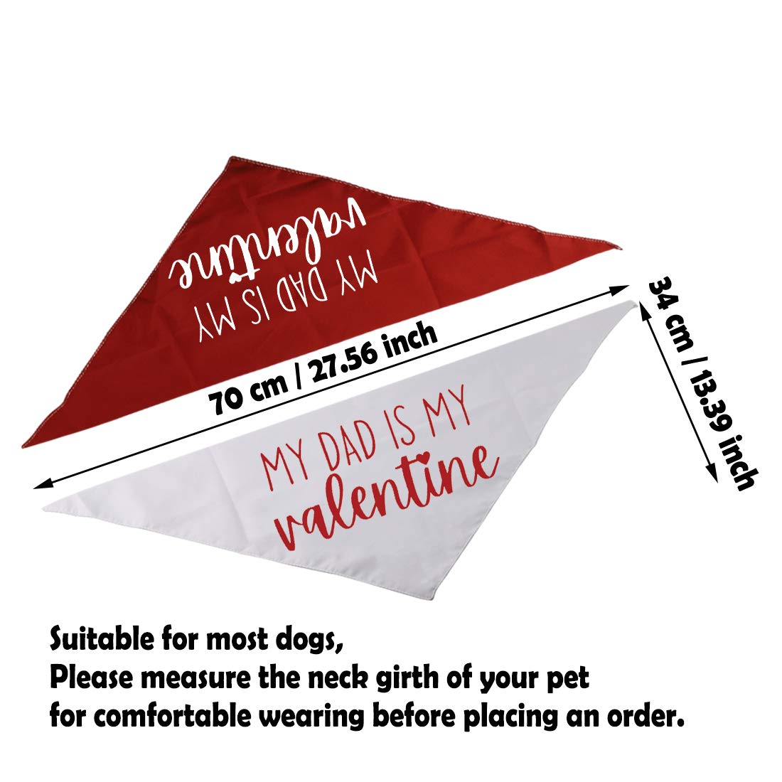 2 Pack My Mom/Dad Is My Valentine Dog Bandana Valentine'S Day Dog Bandana Gift (2 Pack Dad Valentine)