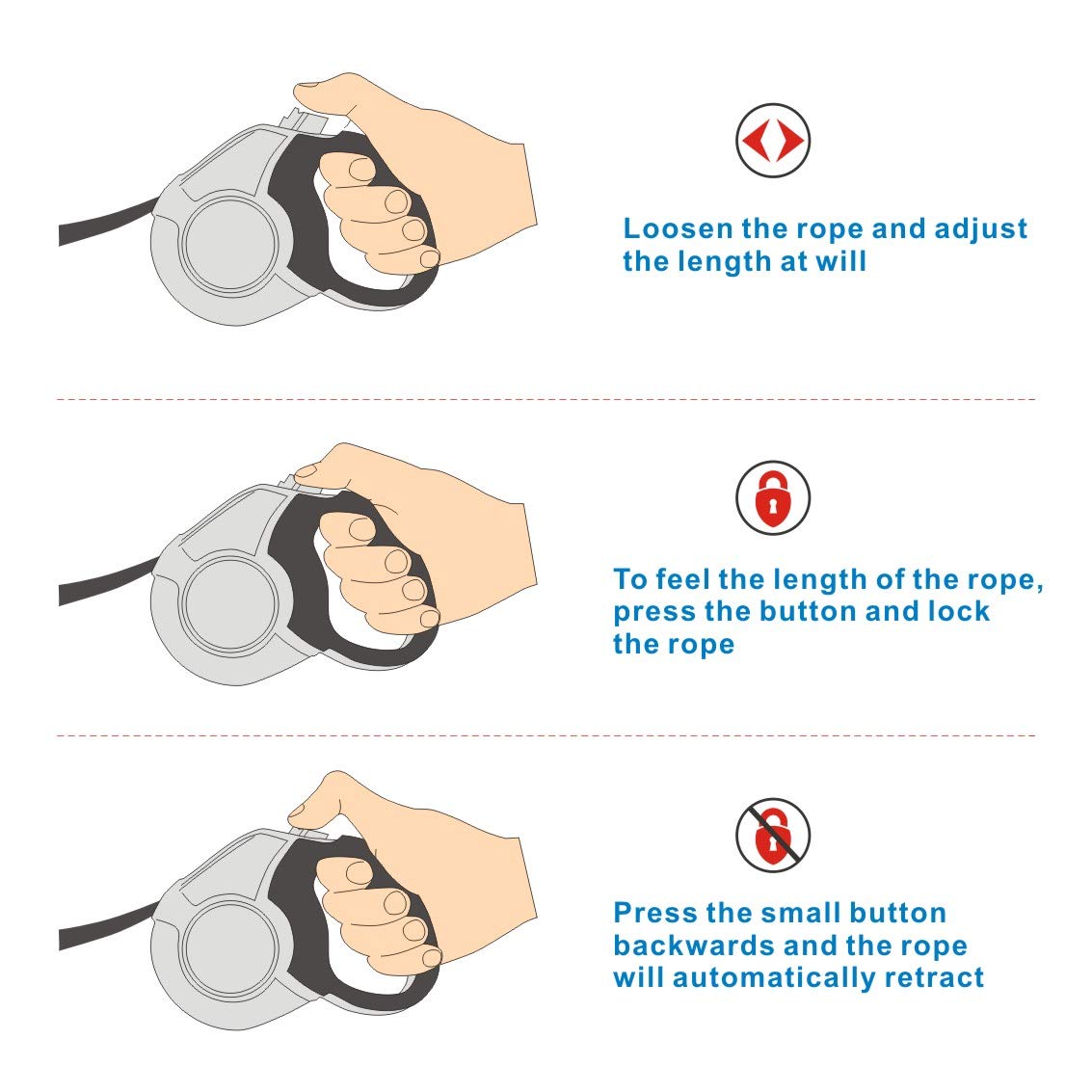 Idepet Heavy Duty Retractable Dog Leash For Small And Medium Dogs, Anti-Chewing Steel Chain 360 Degree Tangle-Free,Break And Lock System,16Ft Leash For Dog Walking (Flat Rope)