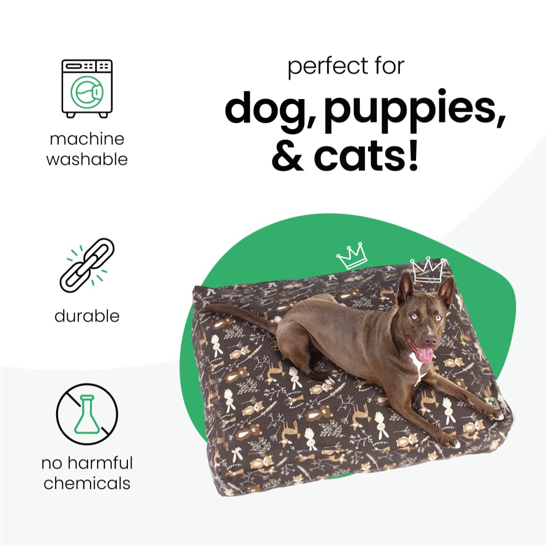 Molly Mutt Small Dog Bed Cover - Gorgeous Beasts Print - Measures 22   X27   X5 - 100% Cotton - Durable - Breathable - Sustainab