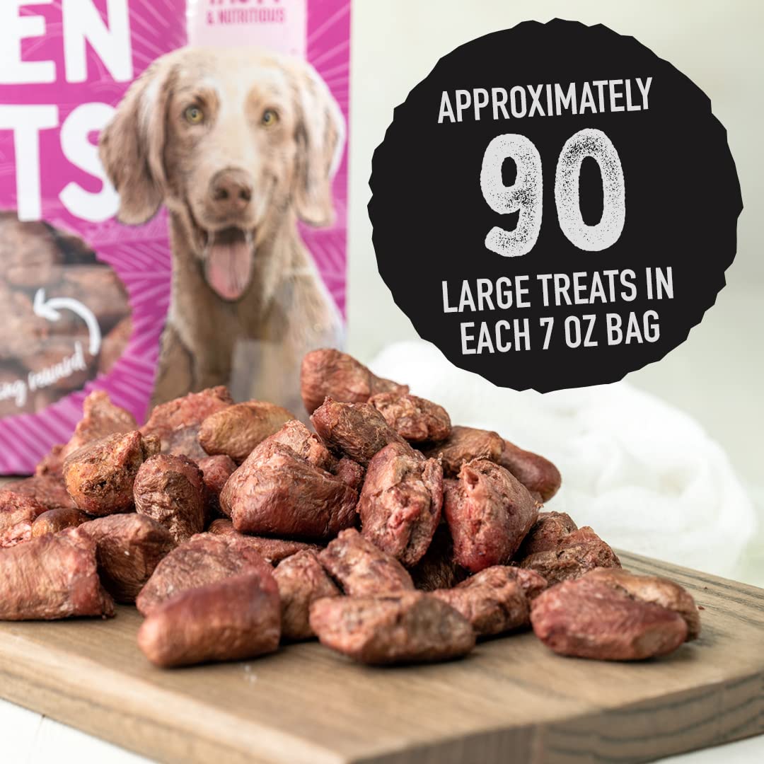 Dr. Harveys Freeze-Dried Chicken Hearts - Training Dog Treats, Single Ingredient, All-Natural USA Sourced Protein, Allergen-Fre
