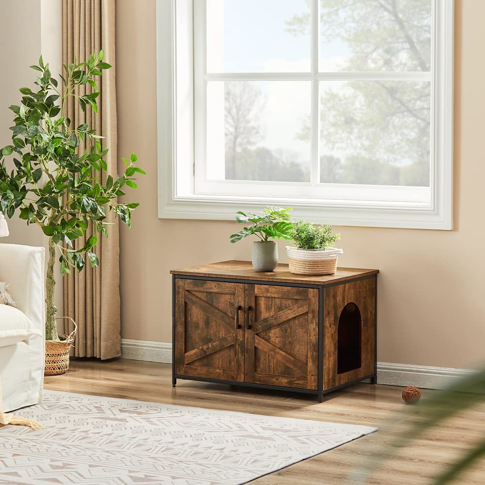 Unipaws Top Opening Cat Litter Box Enclosure, Friendly To Elderly People, Waist Or Keen Problem People, Xl Extra Large Cat Box Furniture, High Jumbo Automatic Litter Box Cover Hidden For Large Cat