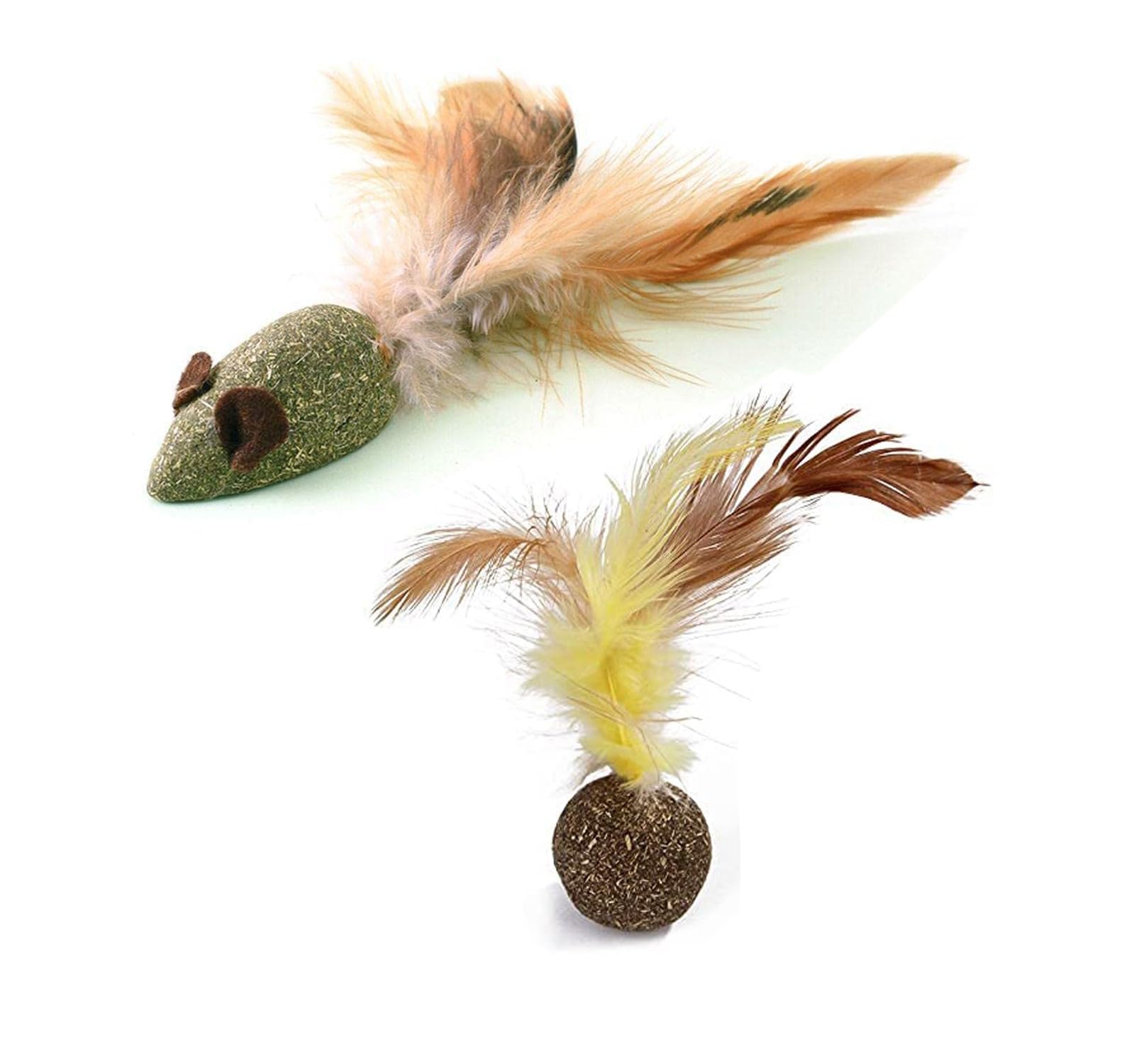 Interactive Cat Toy Set  Catnip Mouse And Ball Shape Toy With Feather  Promotes Playful Behavior And Mental Stimulation  Fun 