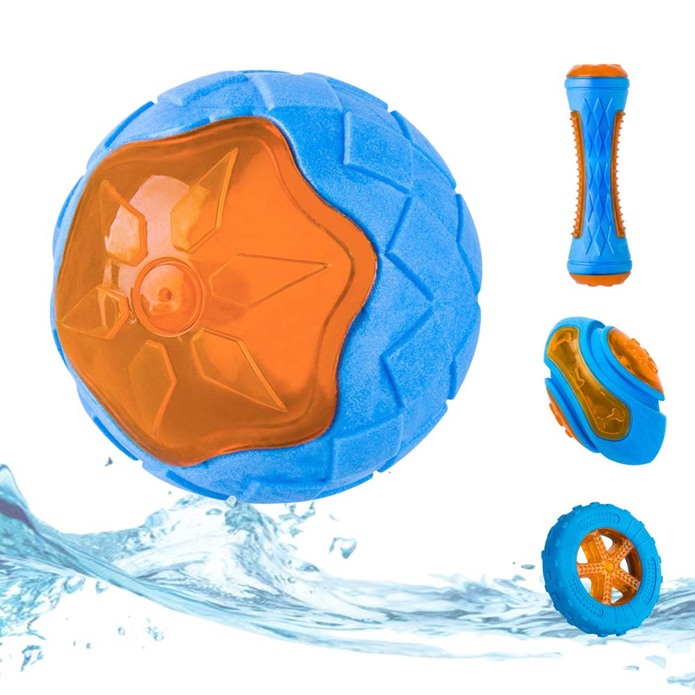 CoubonTail Dog Squeaky Toys, Pool & Beach Toys for Interactive Fetch & Play, TPR